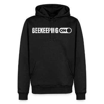 Être apiculteur - Sweat à capuche Premium bio Homme - noir - Devant - Nico (187cm)