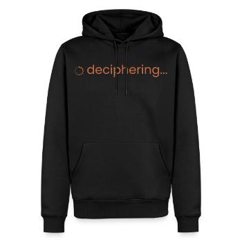 deciphering... Loading Spinner Shirt for Puzzles & Coder - Men’s Premium Organic Hoodie - black - Front - Nico (187cm)