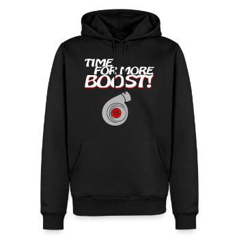 Time for more Boost - Männer Premium Bio Hoodie - Schwarz - Vorne - Nico (187cm)