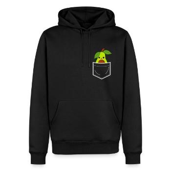 Avocat dans la poche thoracique - Sweat à capuche Premium bio Homme - noir - Devant - Nico (187cm)