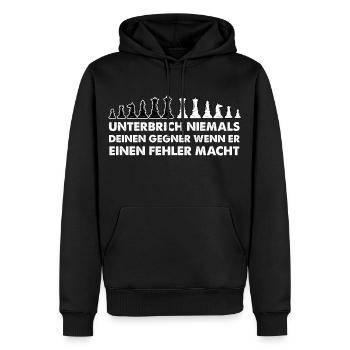 Drôle de dire joueur d'échecs cadeau d'échecs - Sweat à capuche Premium bio Homme - noir - Devant - Nico (187cm)