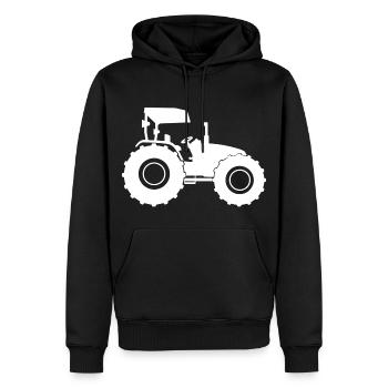 Traktor Trecker - Männer Premium Bio Hoodie - Schwarz - Vorne - Nico (187cm)