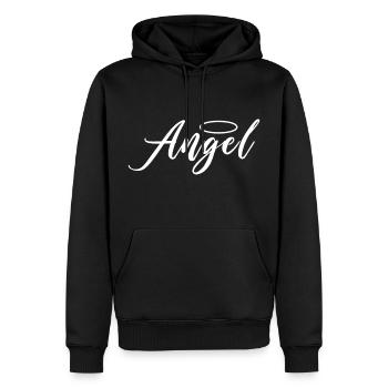 Engel Angel Engelchen Design - Männer Premium Bio Hoodie - Schwarz - Vorne - Nico (187cm)