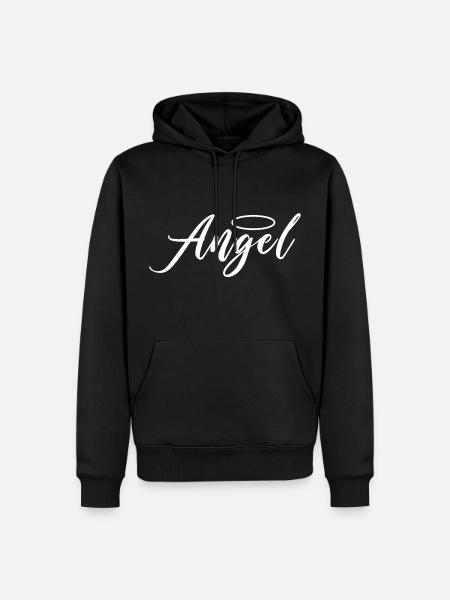 Engel Angel Engelchen Design - Männer Premium Bio Hoodie - Schwarz