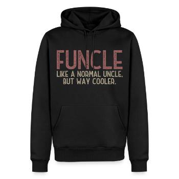 Funcle - The Fun Uncle T-Shirt - Men’s Premium Organic Hoodie - black - Front - Nico (187cm)