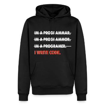 Cadeau drôle de codeur - Sweat à capuche Premium bio Homme - noir - Devant - Nico (187cm)