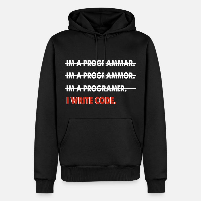 Cadeau drôle de codeur - Sweat à capuche Premium bio Homme - noir