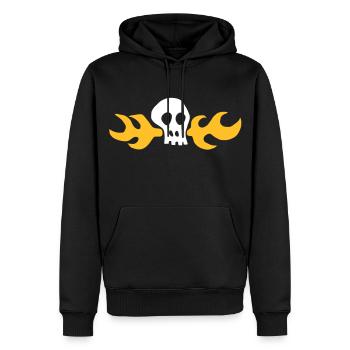 Hoagie's Skull-Shirt - Männer Premium Bio Hoodie - Schwarz - Vorne - Nico (187cm)