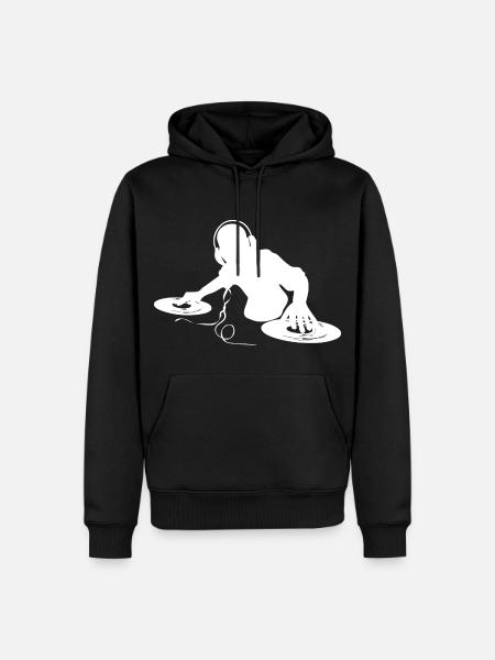 DJ - Männer Premium Bio Hoodie - Schwarz