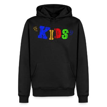 Kids - Männer Premium Bio Hoodie - Schwarz - Vorne - Nico (187cm)