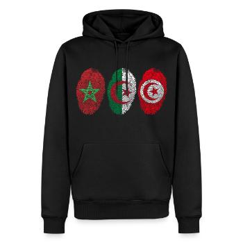 MAGHREB UNITED المغرب LOGO - Männer Premium Bio Hoodie - Schwarz - Vorne - Nico (187cm)