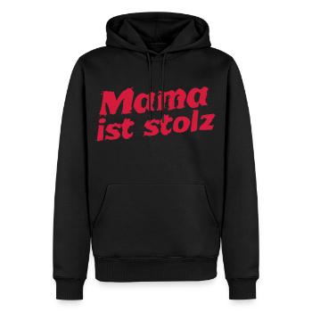 Mama ist stolz - Männer Premium Bio Hoodie - Schwarz - Vorne - Nico (187cm)