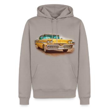 mercure - Sweat à capuche Premium bio Homme - taupe - Devant - Nico (187cm)