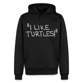 I like Turtles - Männer Premium Bio Hoodie - Schwarz - Vorne - Nico (187cm)