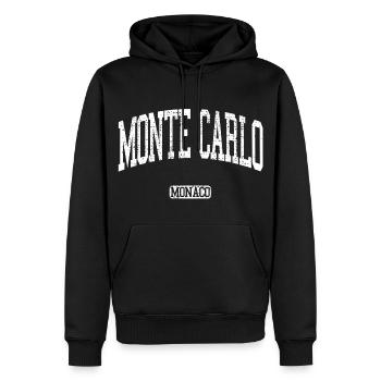 Monte Carlo - Männer Premium Bio Hoodie - Schwarz - Vorne - Nico (187cm)