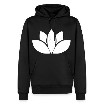 Lotusblume - Männer Premium Bio Hoodie - Schwarz - Vorne - Nico (187cm)