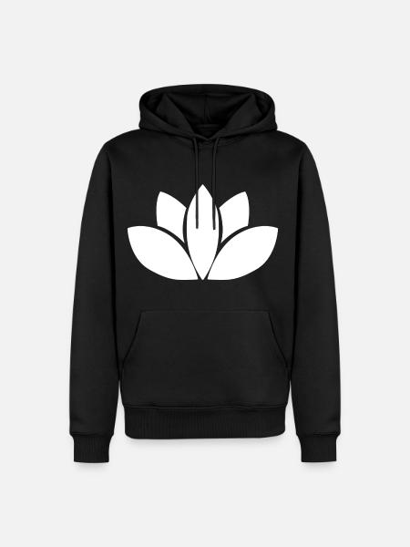 Lotusblume - Männer Premium Bio Hoodie - Schwarz