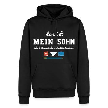 Einschulung - Stolzer Papa T Shirt - Männer Premium Bio Hoodie - Schwarz - Vorne - Nico (187cm)