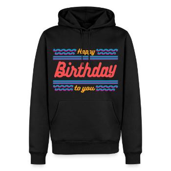 Geburtstagsgrüße glückliche Wunschgeschenkidee - Männer Premium Bio Hoodie - Schwarz - Vorne - Nico (187cm)