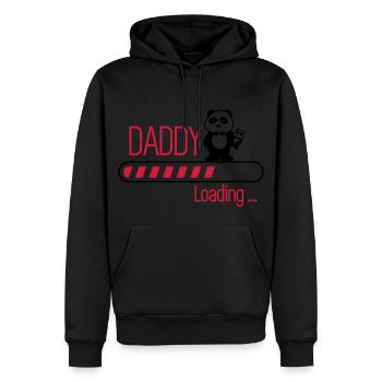 Daddy loading - Papa en cours - Sweat à capuche Premium bio Homme - noir - Devant - Nico (187cm)