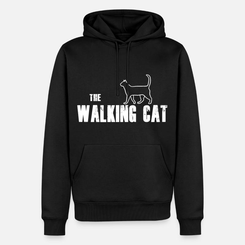 Le chat de marche - Sweat à capuche Premium bio Homme - noir
