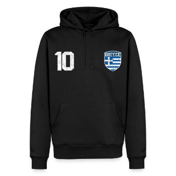 Griechenland Trikot - Männer Premium Bio Hoodie - Schwarz - Vorne - Nico (187cm)