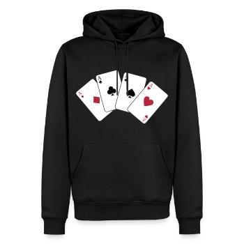 Card Game, Poker, Ace - Sweat à capuche Premium bio Homme - noir - Devant - Nico (187cm)