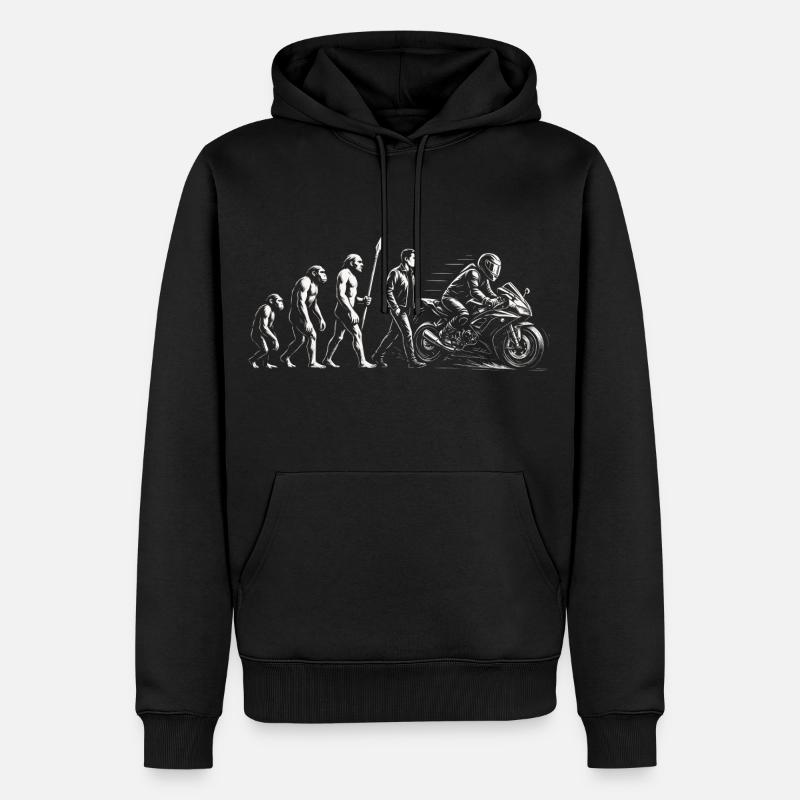 Motorcycle Biker Evolution - Men’s Premium Organic Hoodie - black