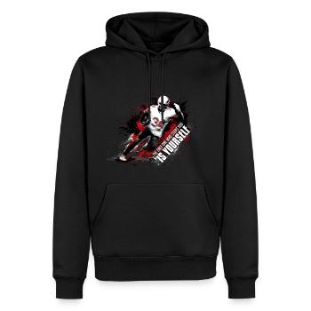 Joueur de football américain - Sweat à capuche Premium bio Homme - noir - Devant - Nico (187cm)