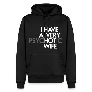 WIFE, GESCHENK - Männer Premium Bio Hoodie - Schwarz - Vorne - Nico (187cm)