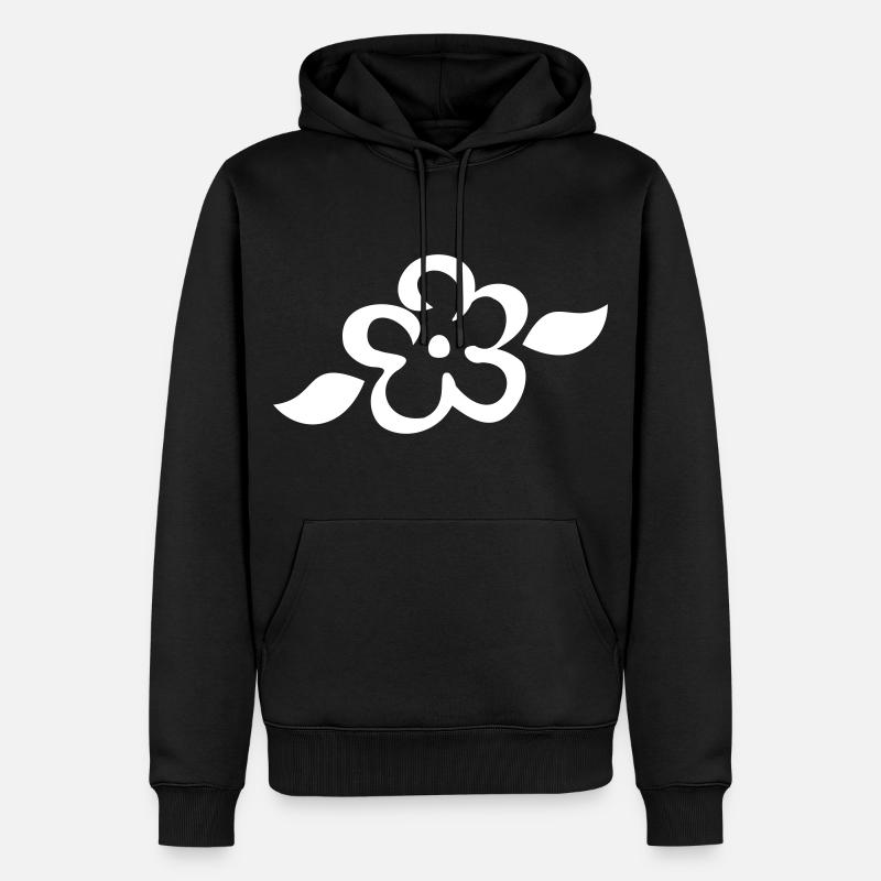 Blume Blümchen Dekoration - Männer Premium Bio Hoodie - Schwarz