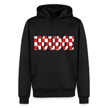 Houdoe (sous drapeau) - Sweat à capuche Premium bio Homme - noir - Devant - Nico (187cm)