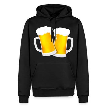 Bier Bierkrug Bierglas Biere Prost Krug Maß JGA - Männer Premium Bio Hoodie - Schwarz - Vorne - Nico (187cm)