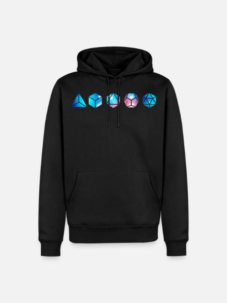 Platonische Körper, Bausteine des Lebens, Elemente - Männer Premium Bio Hoodie - Schwarz