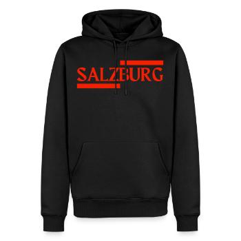 Salzburg - Männer Premium Bio Hoodie - Schwarz - Vorne - Nico (187cm)