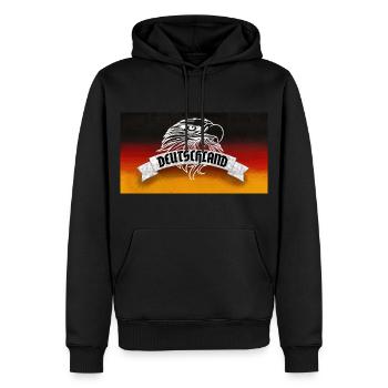 Deutschland Flagge mit Adler - Geschenk zur WM - Männer Premium Bio Hoodie - Schwarz - Vorne - Nico (187cm)