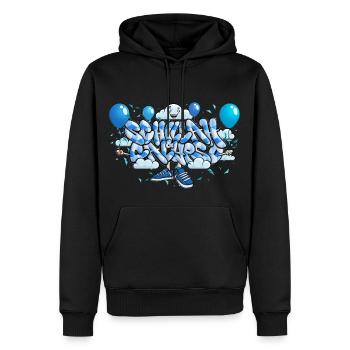 Schillah & Calypso - Sweat à capuche Premium bio Homme - noir - Devant - Nico (187cm)