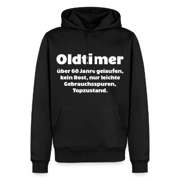 Oldtimer über 60 jahre topzustand rentner opa alt - Männer Premium Bio Hoodie - Schwarz - Vorne - Nico (187cm)