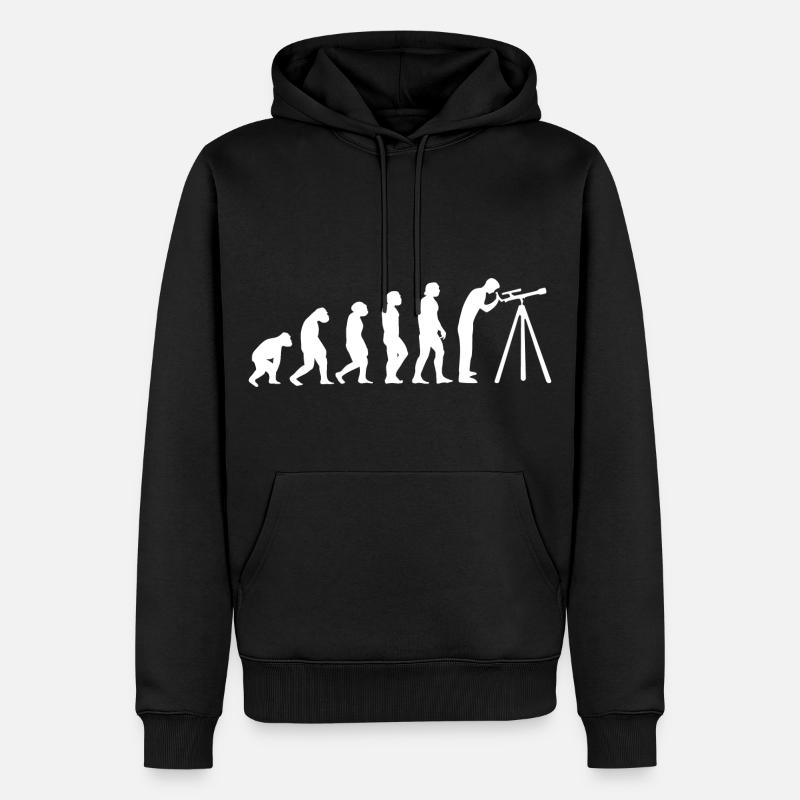 Evolution de l'astronomie - Sweat à capuche Premium bio Homme - noir
