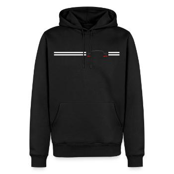Voiture de sport silhouette design - Sweat à capuche Premium bio Homme - noir - Devant - Nico (187cm)