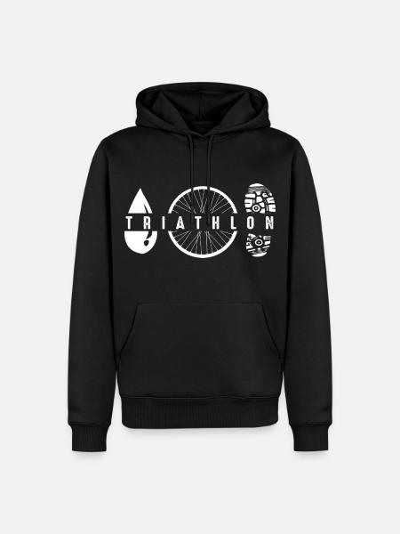 Triathlon Symbole - Männer Premium Bio Hoodie - Schwarz