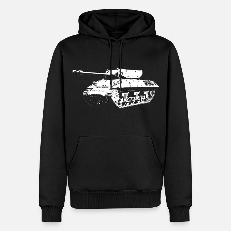 Panzer WW2 Sherman Panzerfahrer - Männer Premium Bio Hoodie - Schwarz