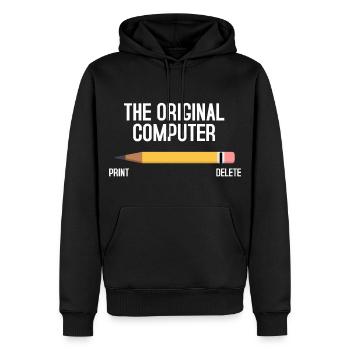 computer - Men’s Premium Organic Hoodie - black - Front - Nico (187cm)