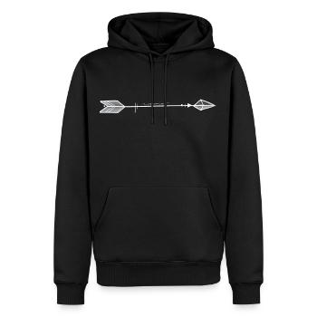 Flèche guerrier blanc - Sweat à capuche Premium bio Homme - noir - Devant - Nico (187cm)
