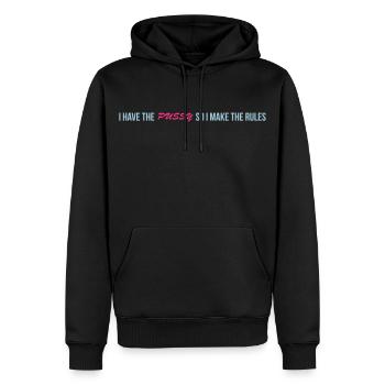 i have the pussy so i make the rules - Männer Premium Bio Hoodie - Schwarz - Vorne - Nico (187cm)