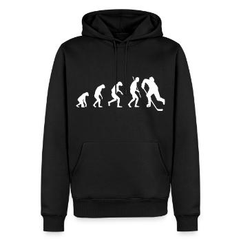 EISHOCKEY EVOLUTION - Männer Premium Bio Hoodie - Schwarz - Vorne - Nico (187cm)