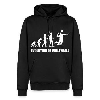 Evolution du volleyball - Sweat à capuche Premium bio Homme - noir - Devant - Nico (187cm)