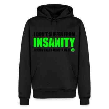 Insanity - Männer Premium Bio Hoodie - Schwarz - Vorne - Nico (187cm)