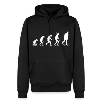 SKATEBOARD EVOLUTION - Männer Premium Bio Hoodie - Schwarz - Vorne - Nico (187cm)