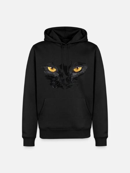 Katzenaugen, Cat eyes, Katzenliebhaber - Männer Premium Bio Hoodie - Schwarz